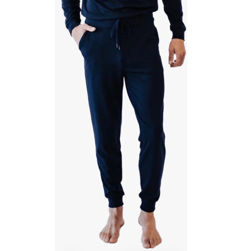 Cozy Earth Mens Small Bamboo Jogger Pants Navy Blue Soft Loungewear‎ MCBJSNS358P